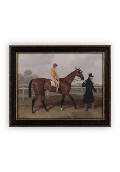 Morning Ride Portrait - Vintage Style Race Track Print