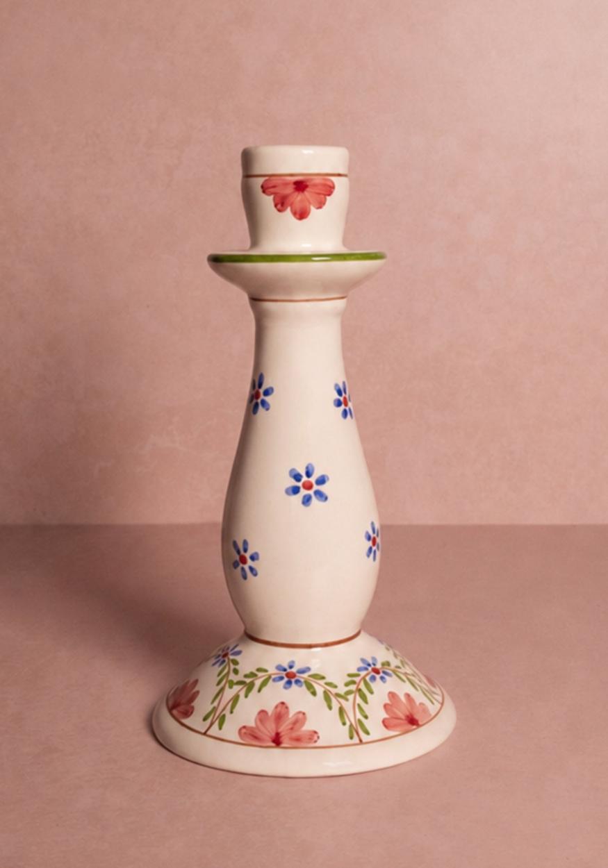 Camilla Candle Holder, Green Garland