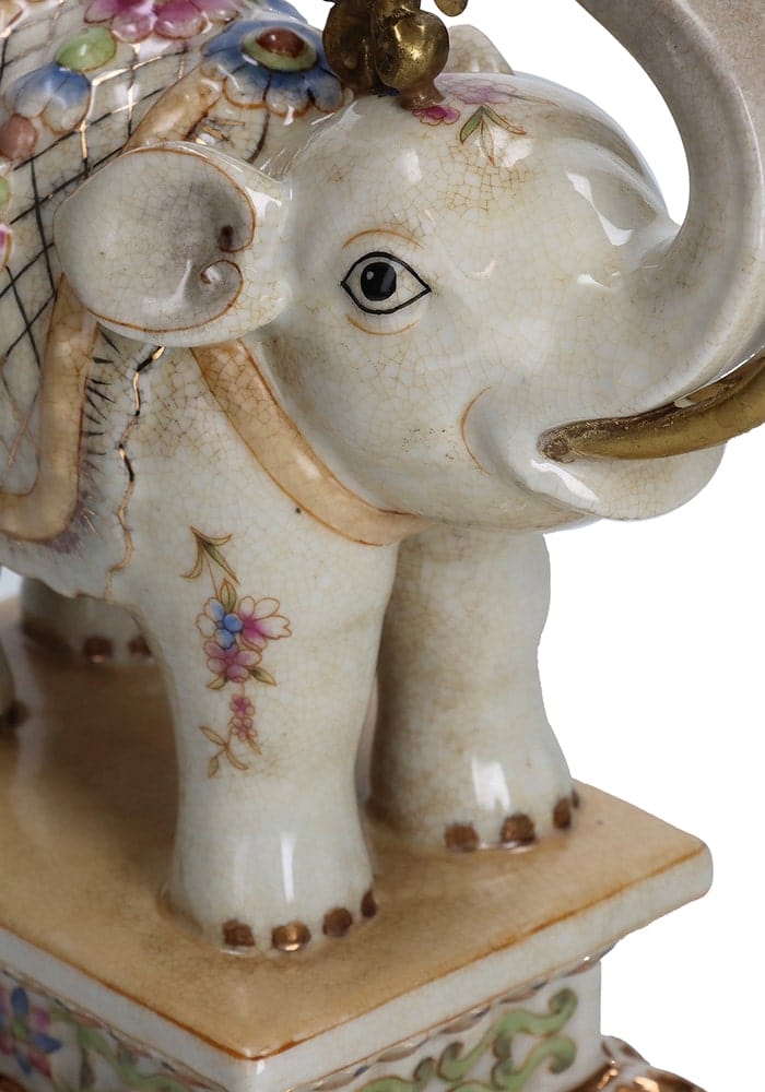 The Porcelain Elephant Candle Holder- White