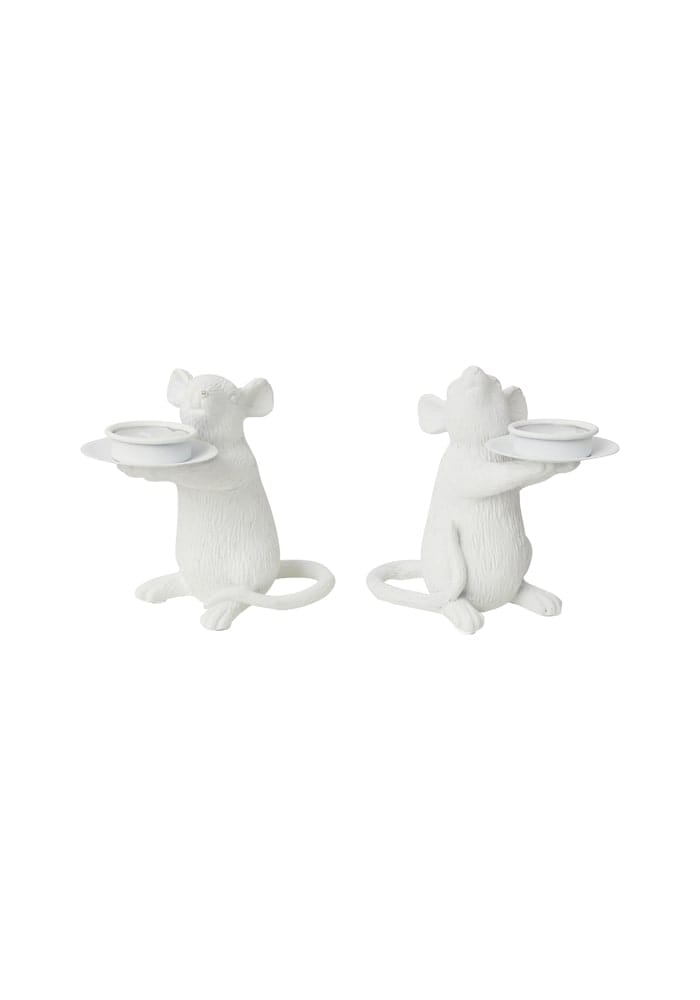 Pair of Black Mice Candle Holders