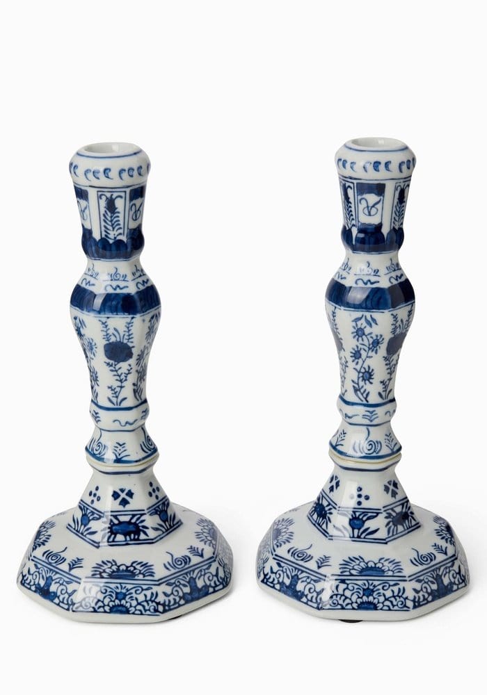 Rijksmuseum Blue and White Candle Holders Pair