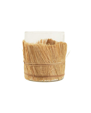 Summer Chic Raffia Candle Holder Medium Pair