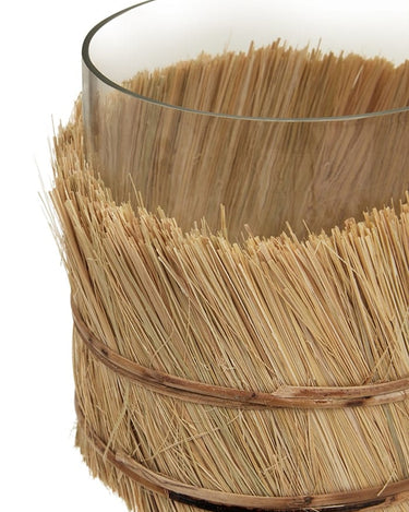 Summer Chic Raffia Candle Holder Small Pair