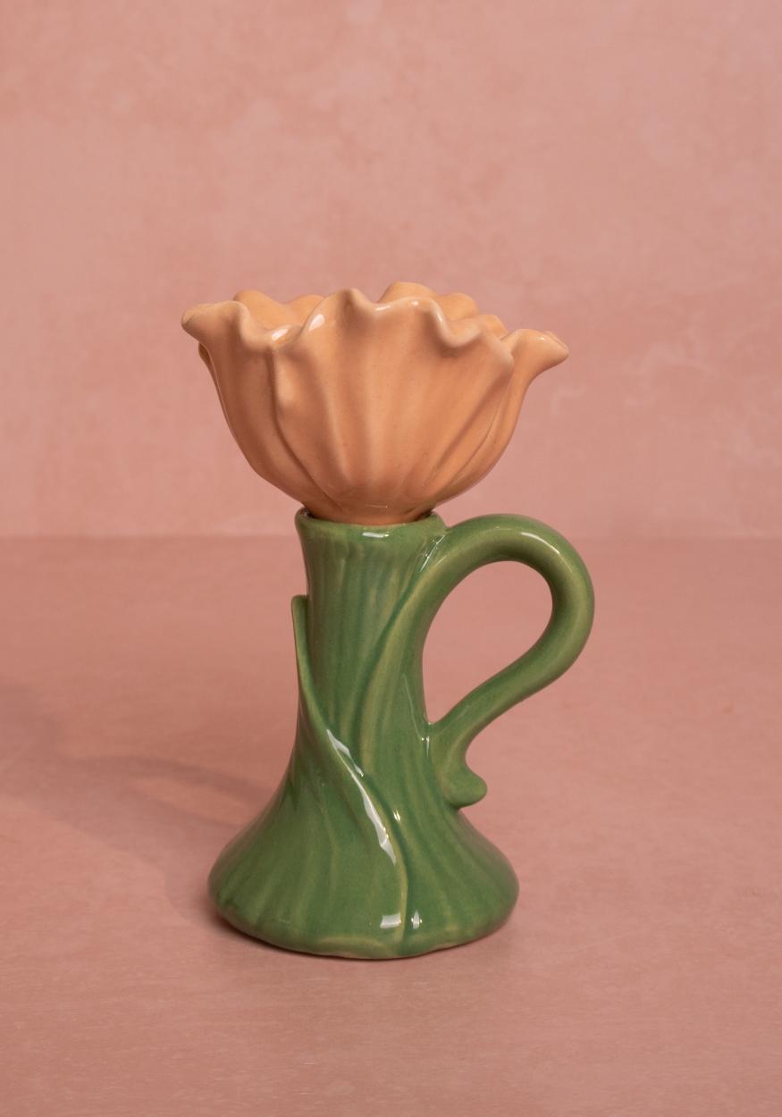 Candle Holders Blossom Glow Peach Porcelain Candleholder