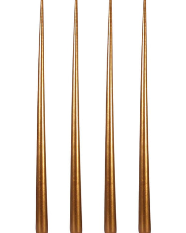 Aurora Tall Slender Taper Candles - Gold