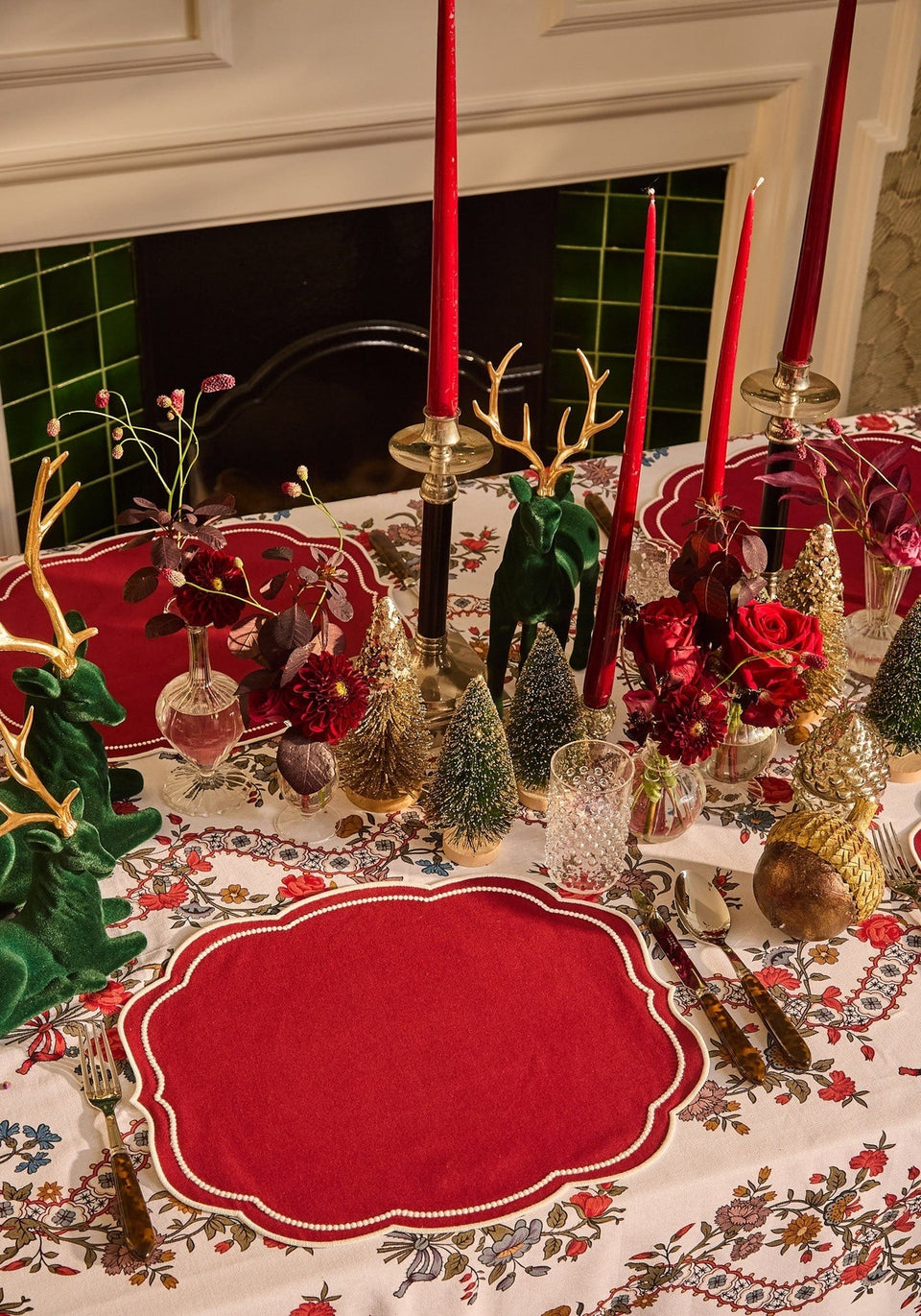 Candles 4pcs burgundy 35cm h35cm