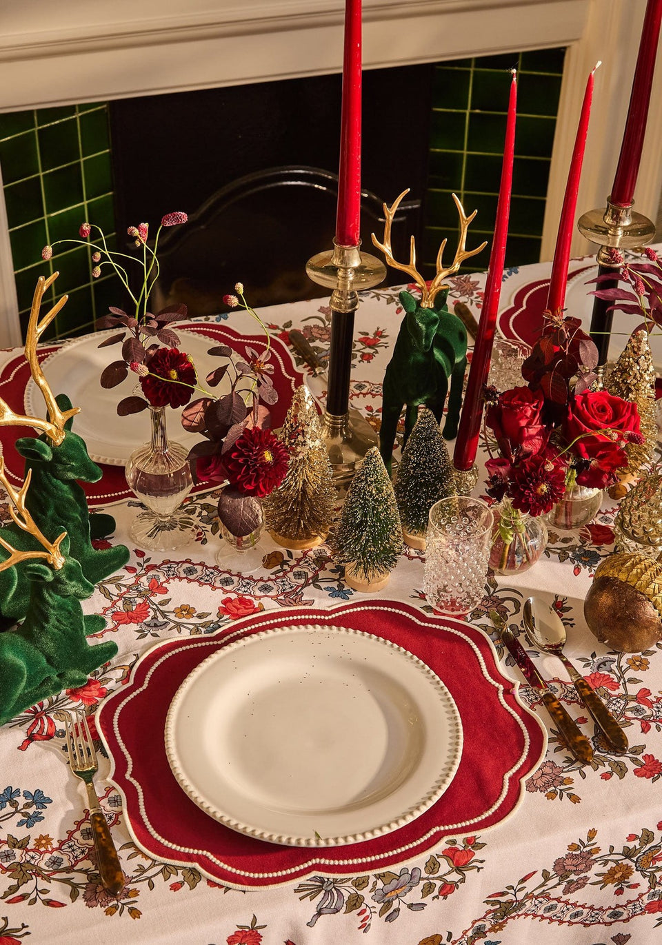 Candles 4pcs burgundy 35cm h35cm