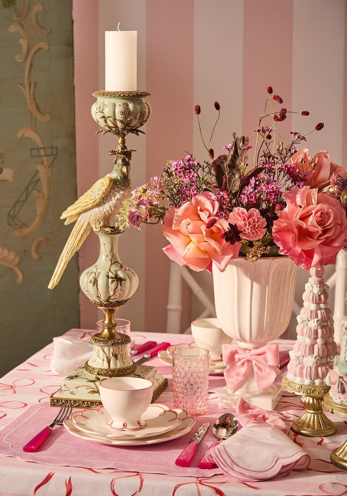 Aurora Songbird Taper Candleholder - Left