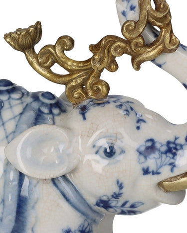 The Porcelain Elephant Candle Holder- Blue