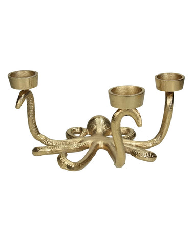 Octopus's Golden Candle Holder