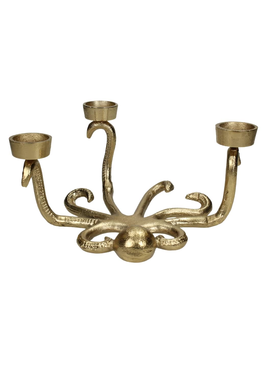 Octopus's Golden Candle Holder