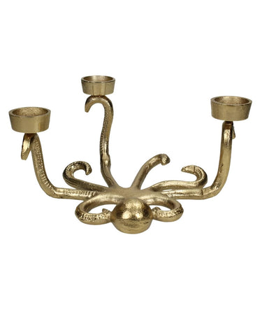 Octopus's Golden Candle Holder