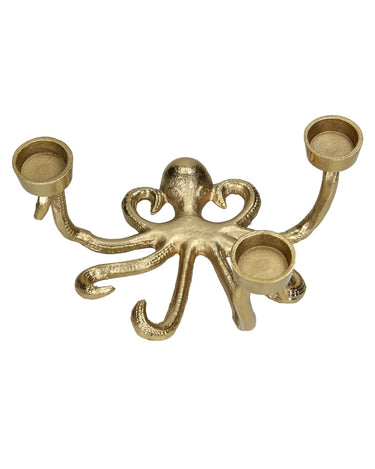 Octopus's Golden Candle Holder