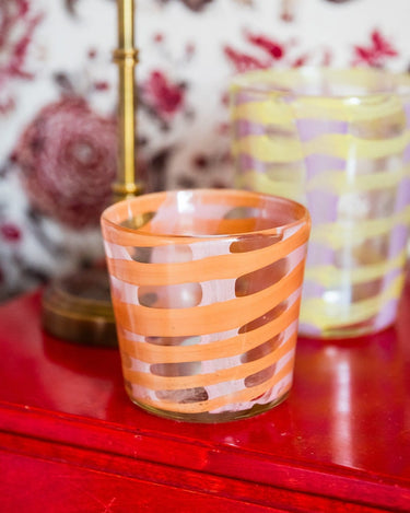 Candles Holders Peach Affect Glass Candle Holder