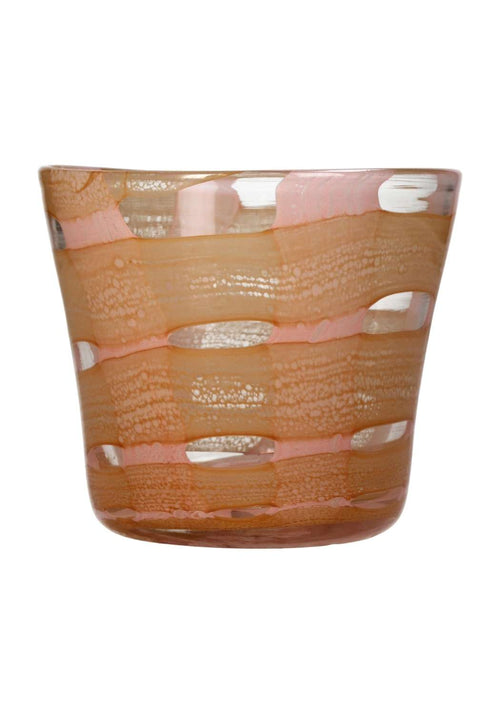 Peach Affect Glass Candle Holder