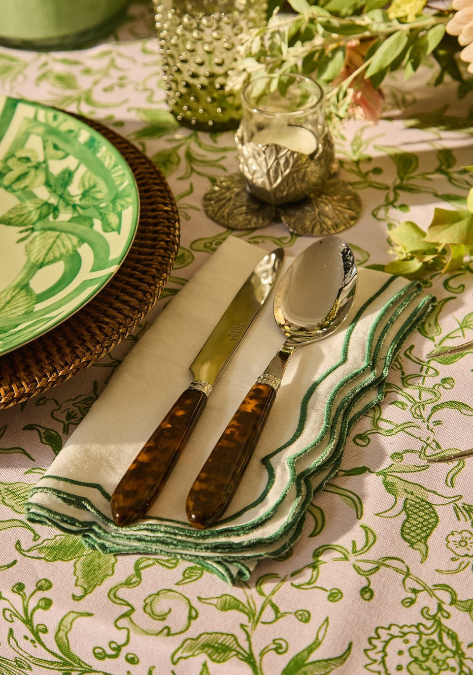 Pewter Cabbage Tea Light Holder- Set of 2