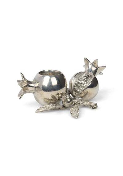 Pewter Pomegranate Candleholder - Set of 2