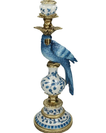 Polly Parrot Decorative Tall Candle Holder -Pair of two