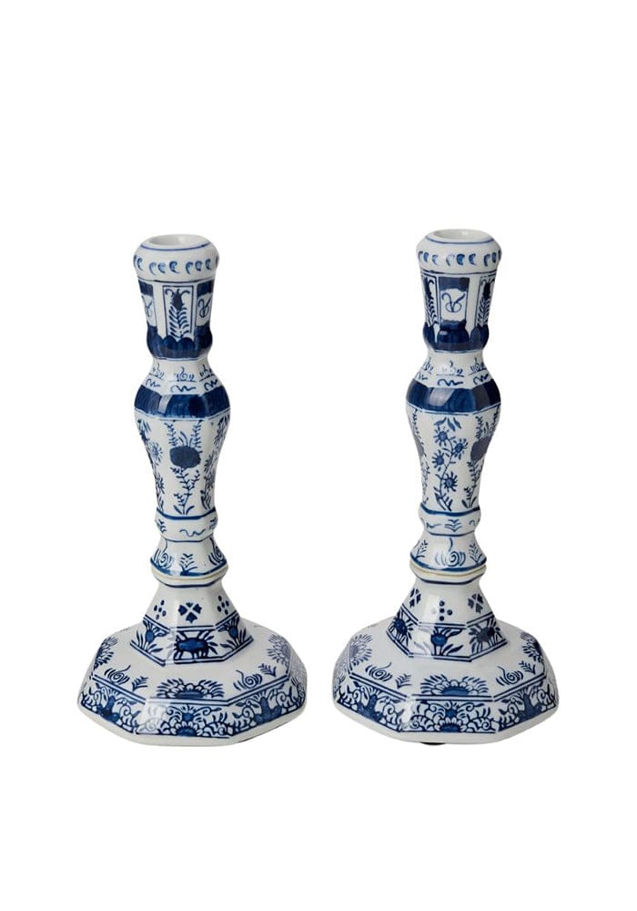 Rijksmuseum Blue and White Candle Holders Pair