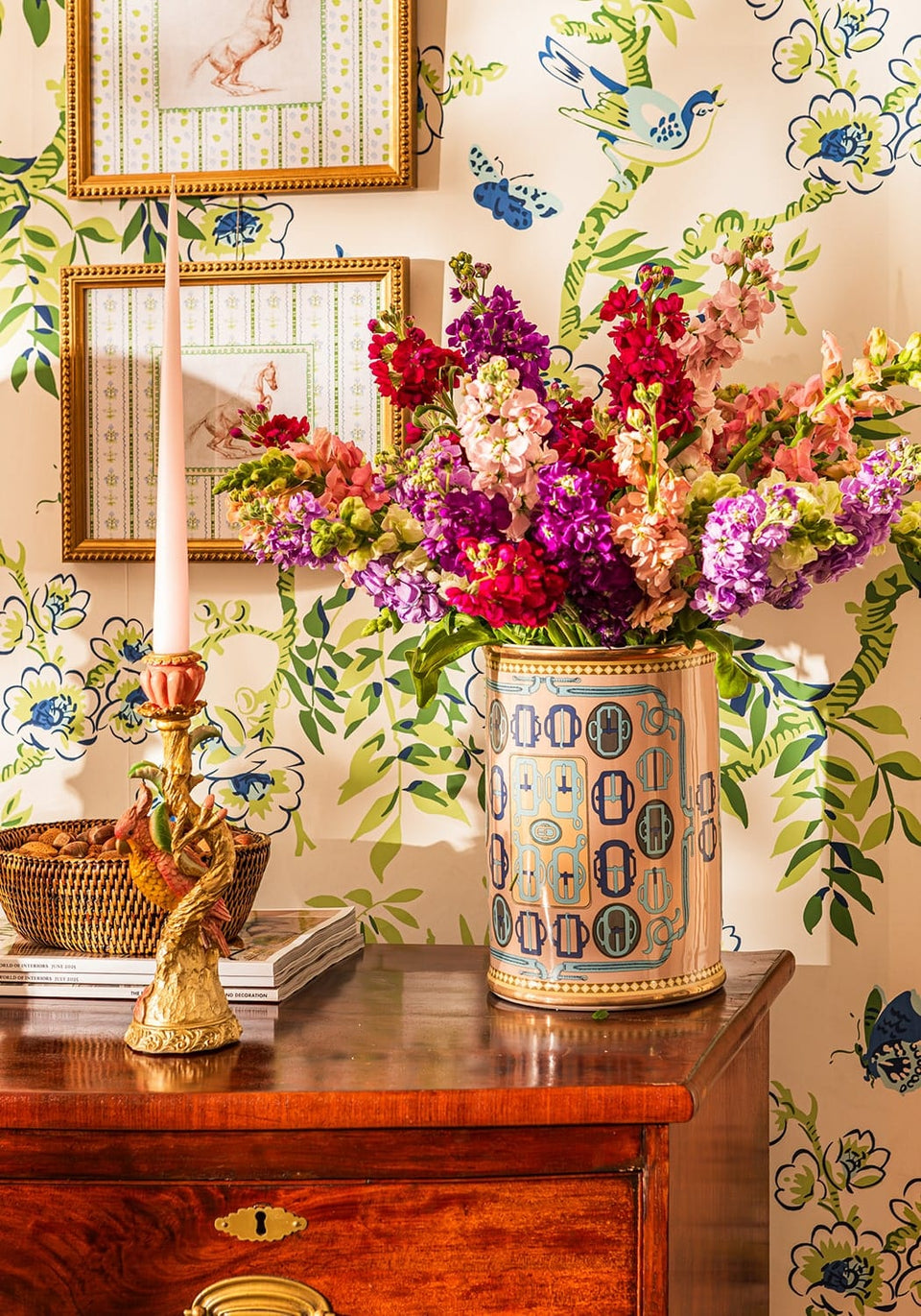 Rosy Parrot Candlestick