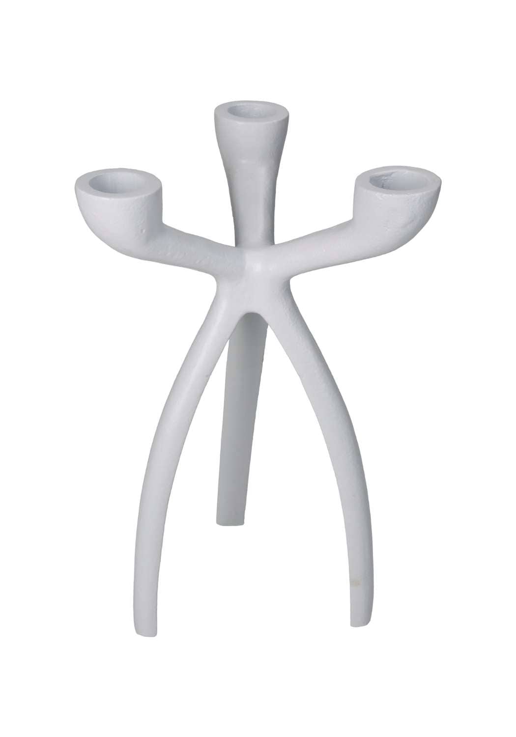 Candles Holders The Modern White Three-Armed Candleholder Medium