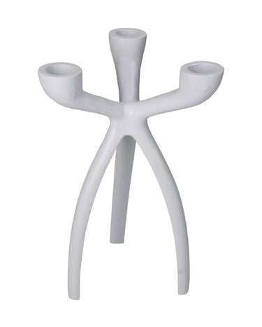 Candles Holders The Modern White Three-Armed Candleholder Medium