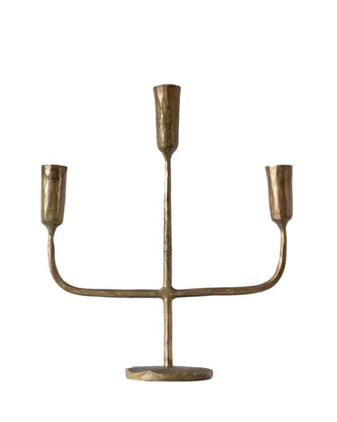 Three-Arm Cast Iron Candleholder