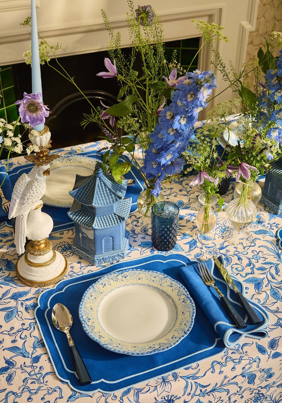 White & Gold Parrot Candle Holder