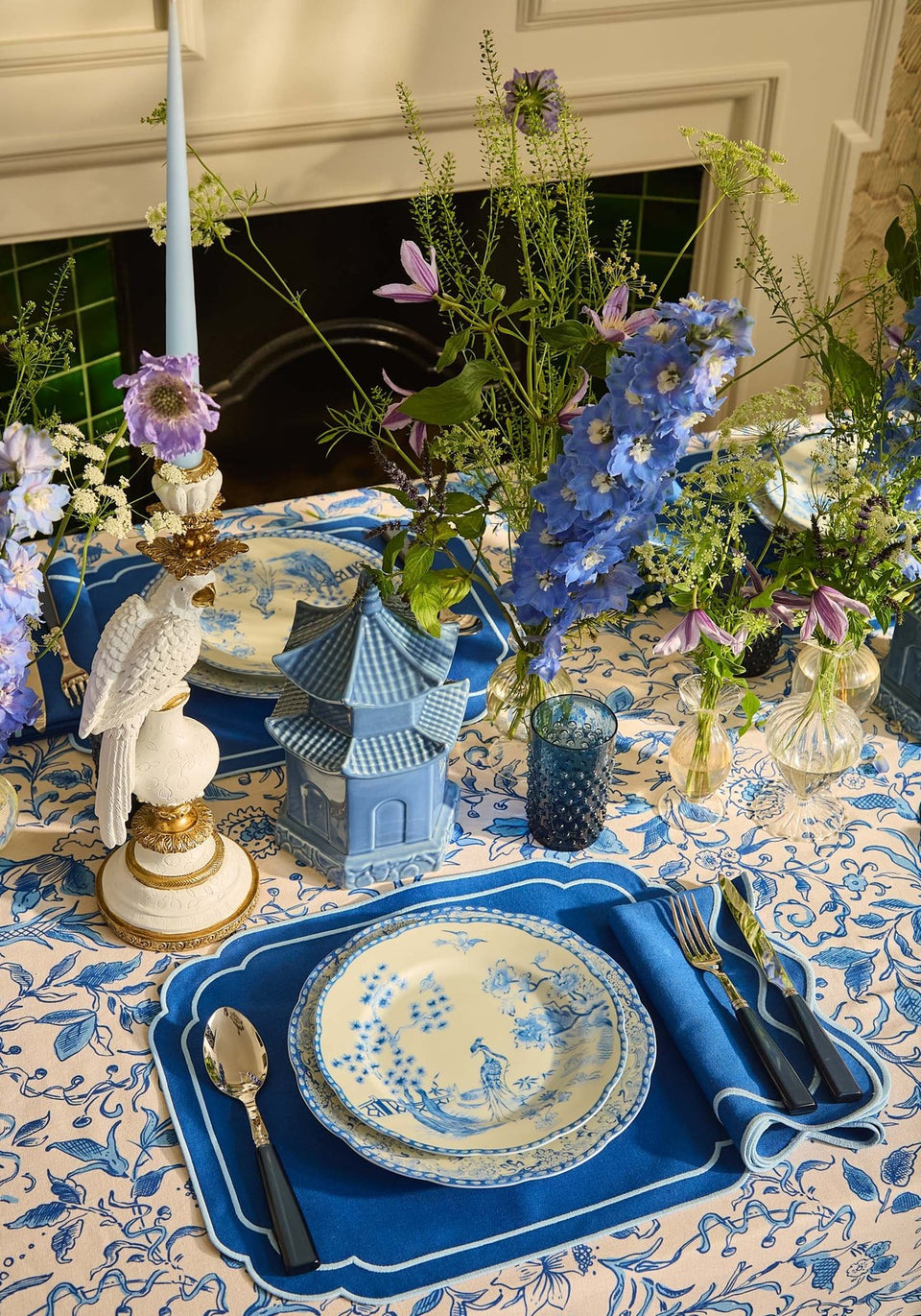 White & Gold Parrot Candle Holder