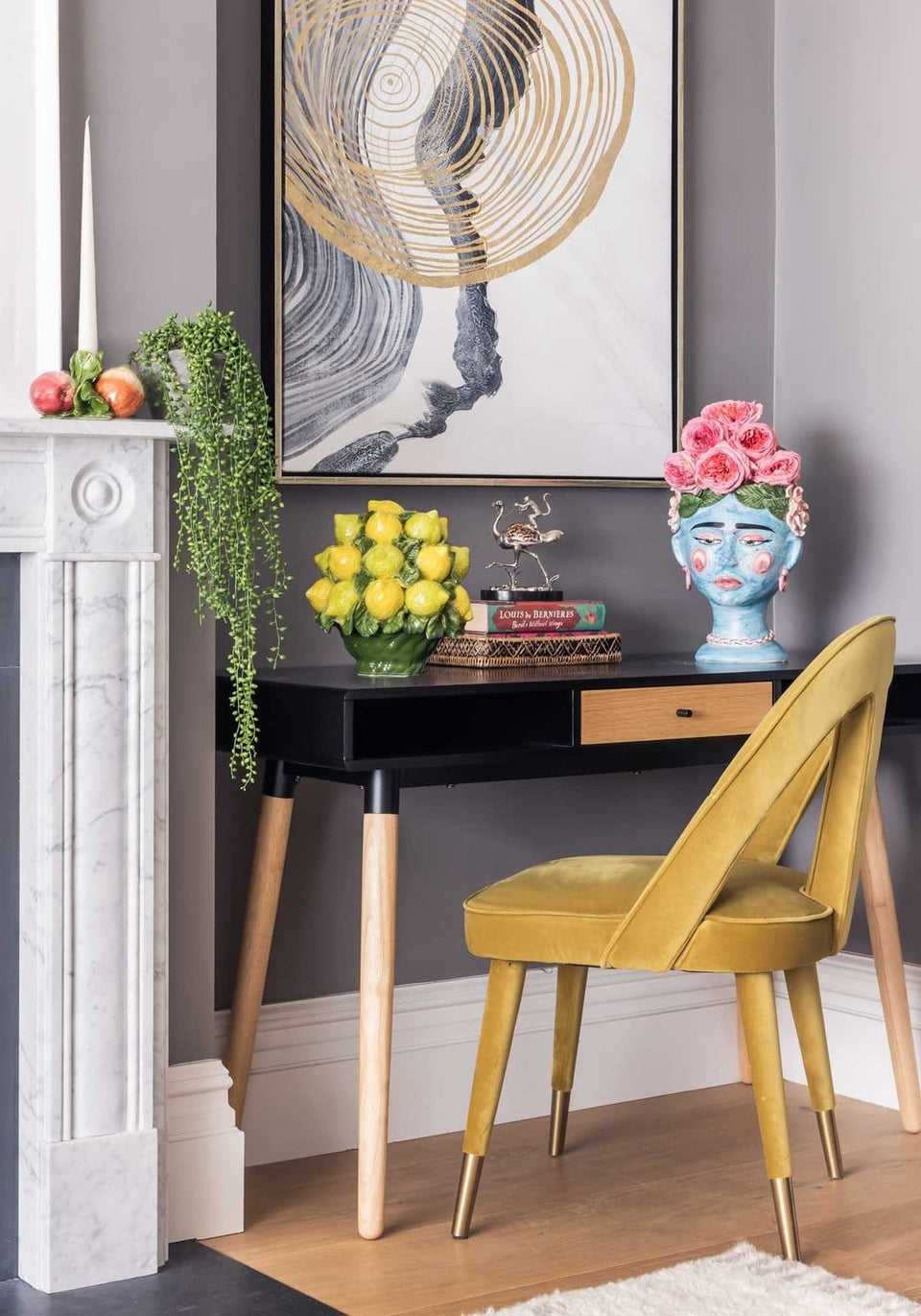 Capri Mid - Century Style Ceramic Lemon Basket - Casa by Josephine Jenno