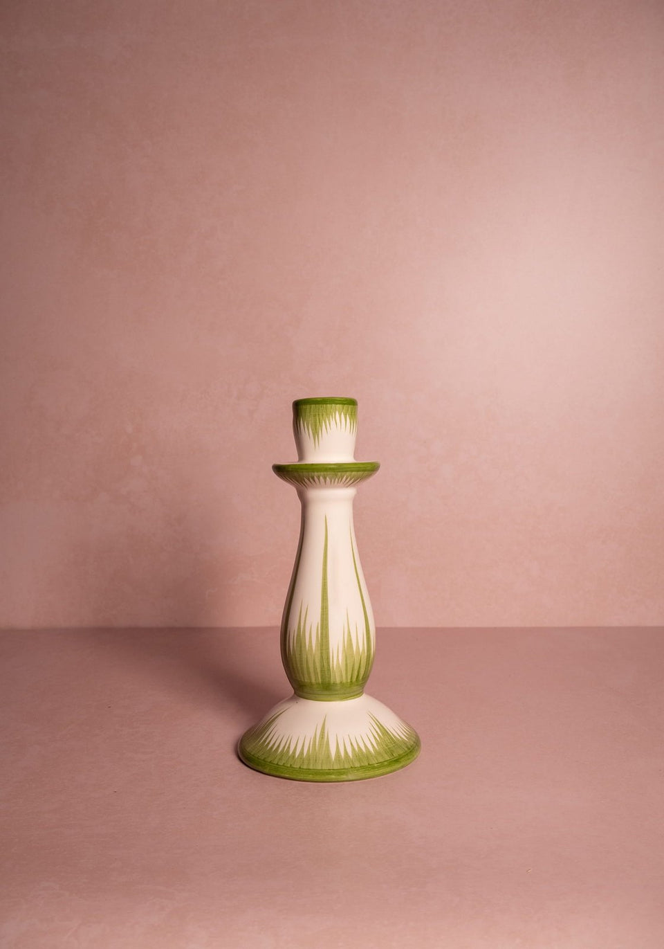 Cara Shell Candle Holder, Green