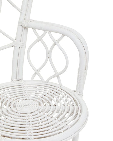 100% Rattan Round Throne - White