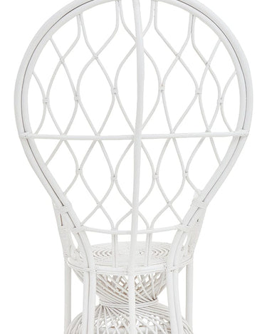 100% Rattan Round Throne - White