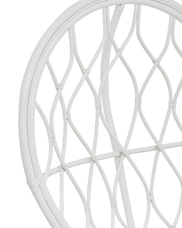 100% Rattan Round Throne - White