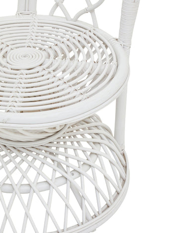 100% Rattan Round Throne - White