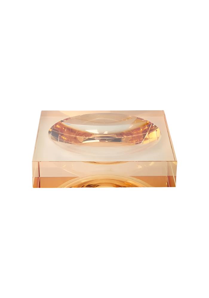 Chelsea Amber Glass Trinket Tray - Brown - Casa by Josephine Jenno