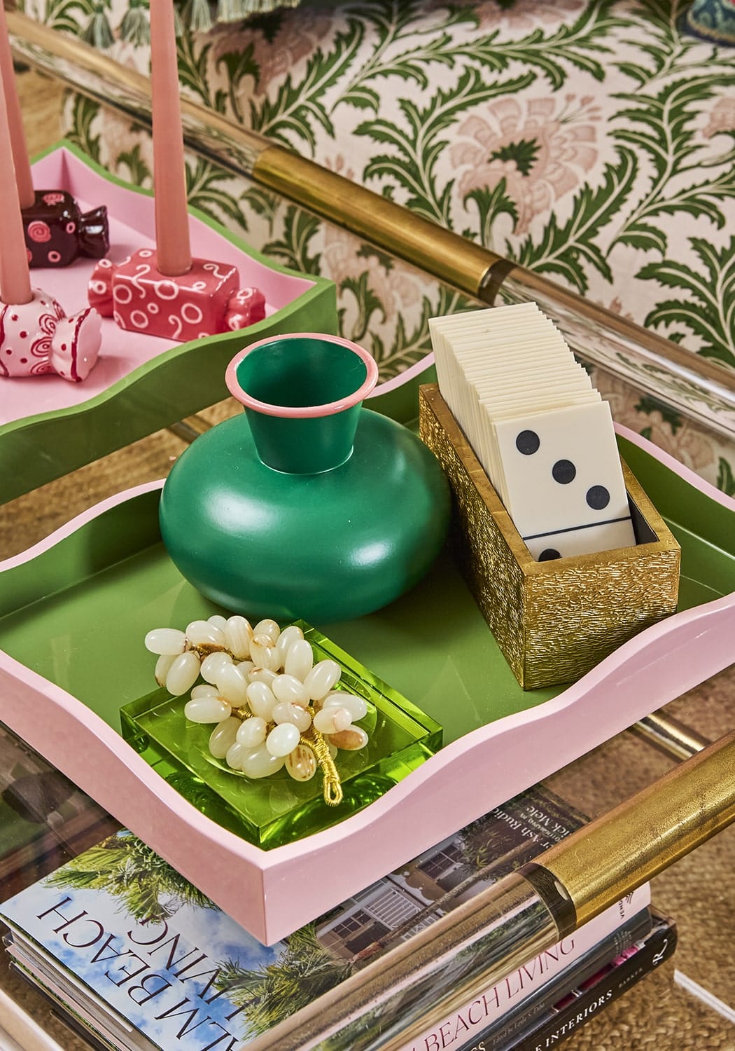 Chelsea Glass Trinket Tray - Yellow/Green - Casa by Josephine Jenno
