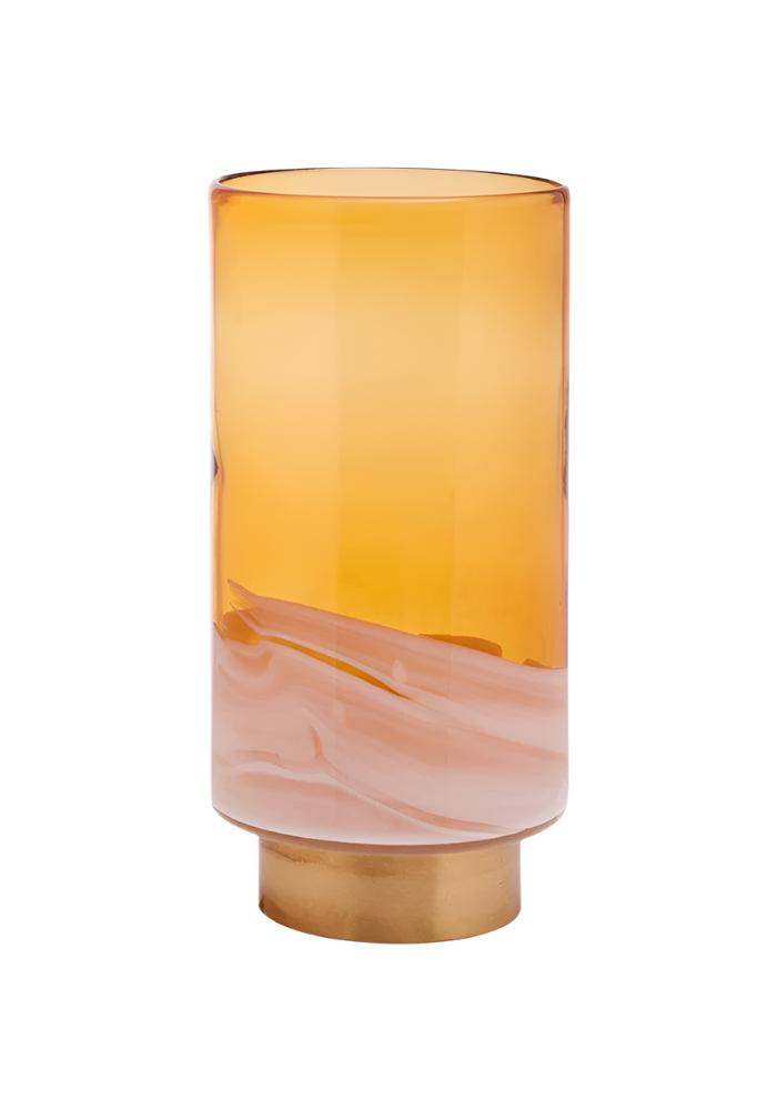 Christie Amber Two tone Glass Vase with Gold Trim - Casa by Josephine Jenno