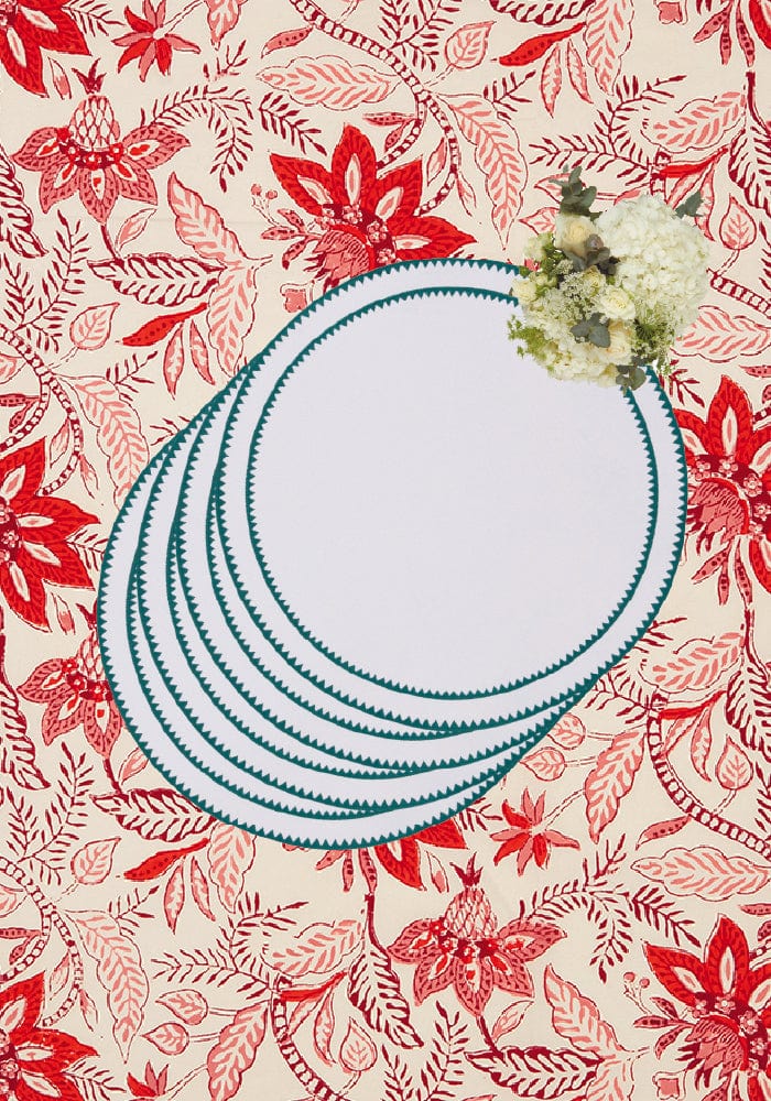 Classic Green Round Placemats - Set of 4 - Casa by Josephine Jenno