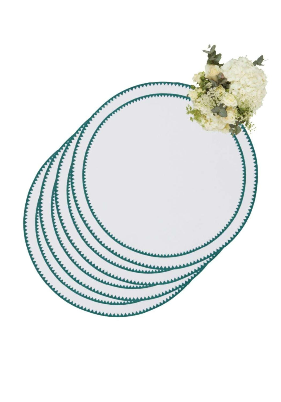 Classic Green Round Placemats - Set of 4 - Casa by Josephine Jenno