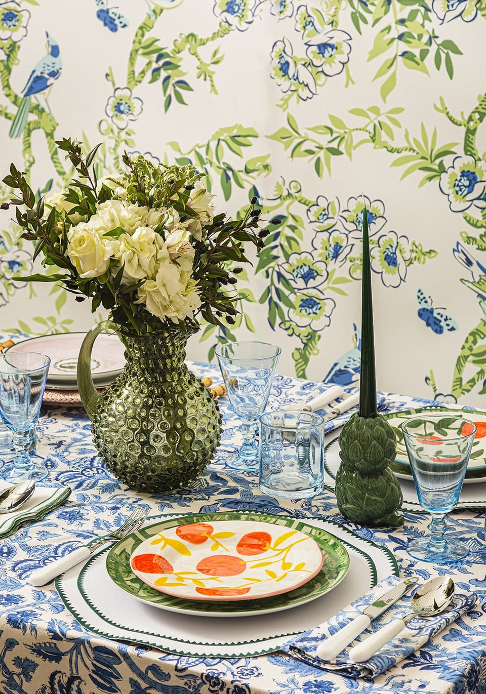 Classic Green Round Placemats - Set of 4 - Casa by Josephine Jenno