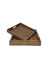 Classic Rattan Trays - Set of 3