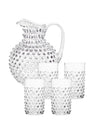 Clear Dew Drop Jug with 4 Tumblers