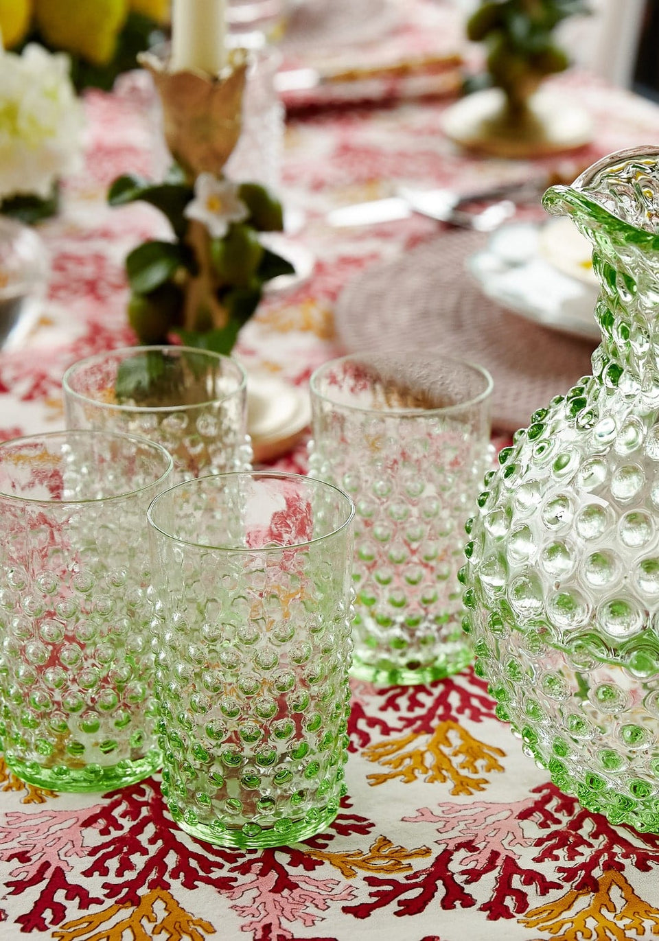 Clover Dew Drop Jugs with 4 Tumblers