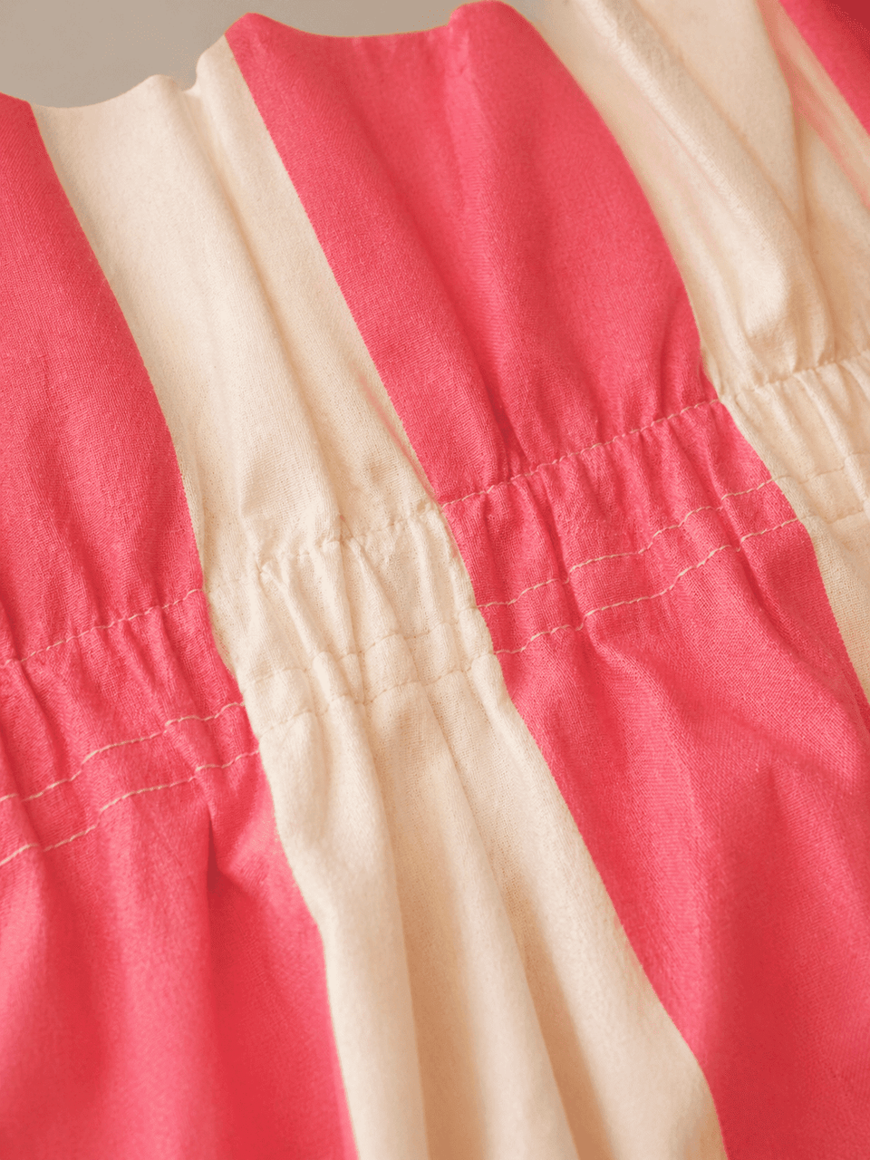 Poppy Rose Blush Striped Pair of Curtains