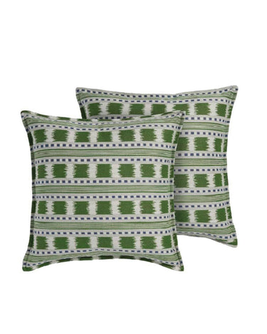 Blue and Green Stripe Cushion Cover