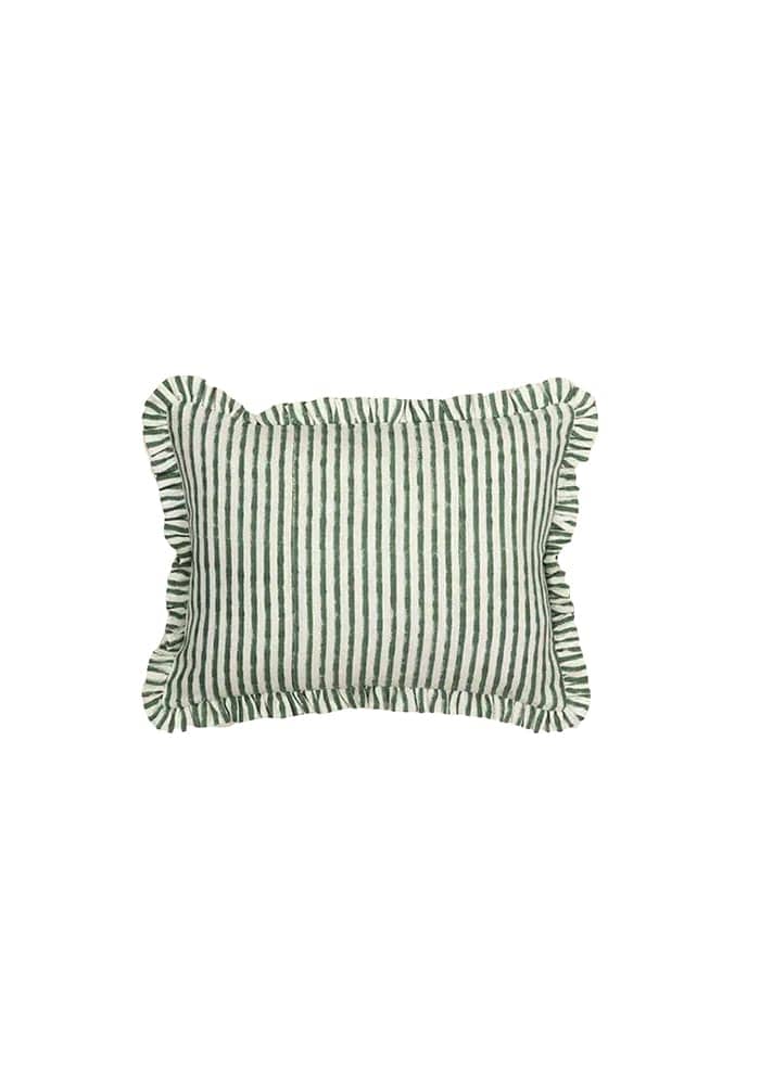 Green And White Delight Cushion Cover