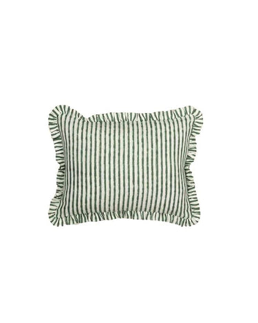 Green And White Delight Cushion Cover