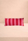 Poppy Raspberry Cabana Stripe Long Lumbar Cushion Cover