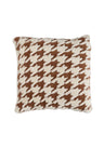 Valentina Houndstooth Cushion Cover  - Brown